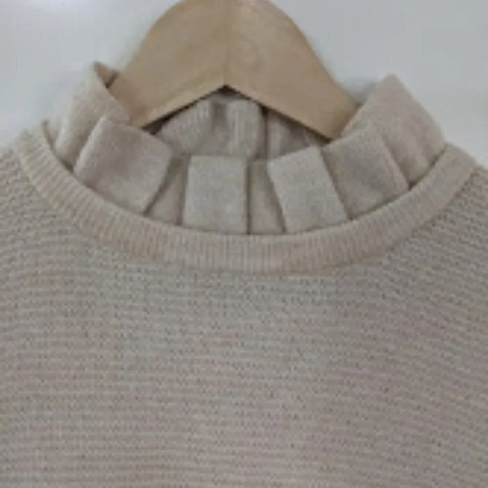 J Crew | Ruffle Neck Sweater in Cream - Picture 4 of 8